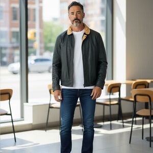 Italian Leather Factory Firenze Men’s Jacket Sz L Genuine Leather Made in Italy